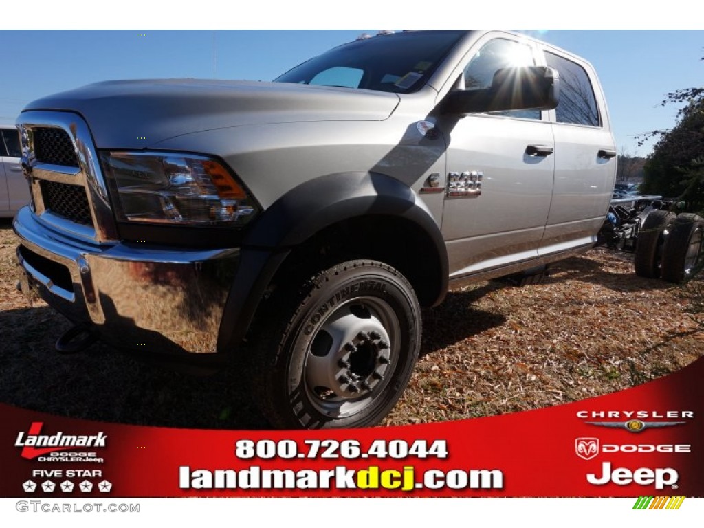 2015 5500 Tradesman Crew Cab 4x4 Chassis - Bright Silver Metallic / Black/Diesel Gray photo #1