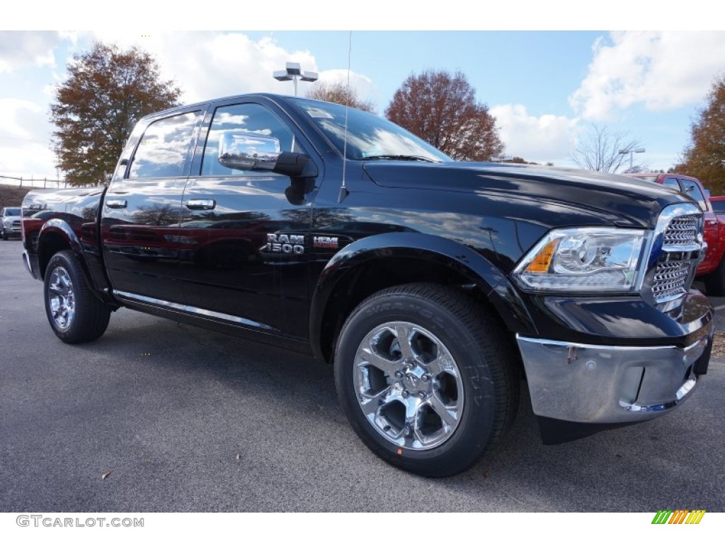 Black 2015 Ram 1500 Laramie Crew Cab Exterior Photo #99541278