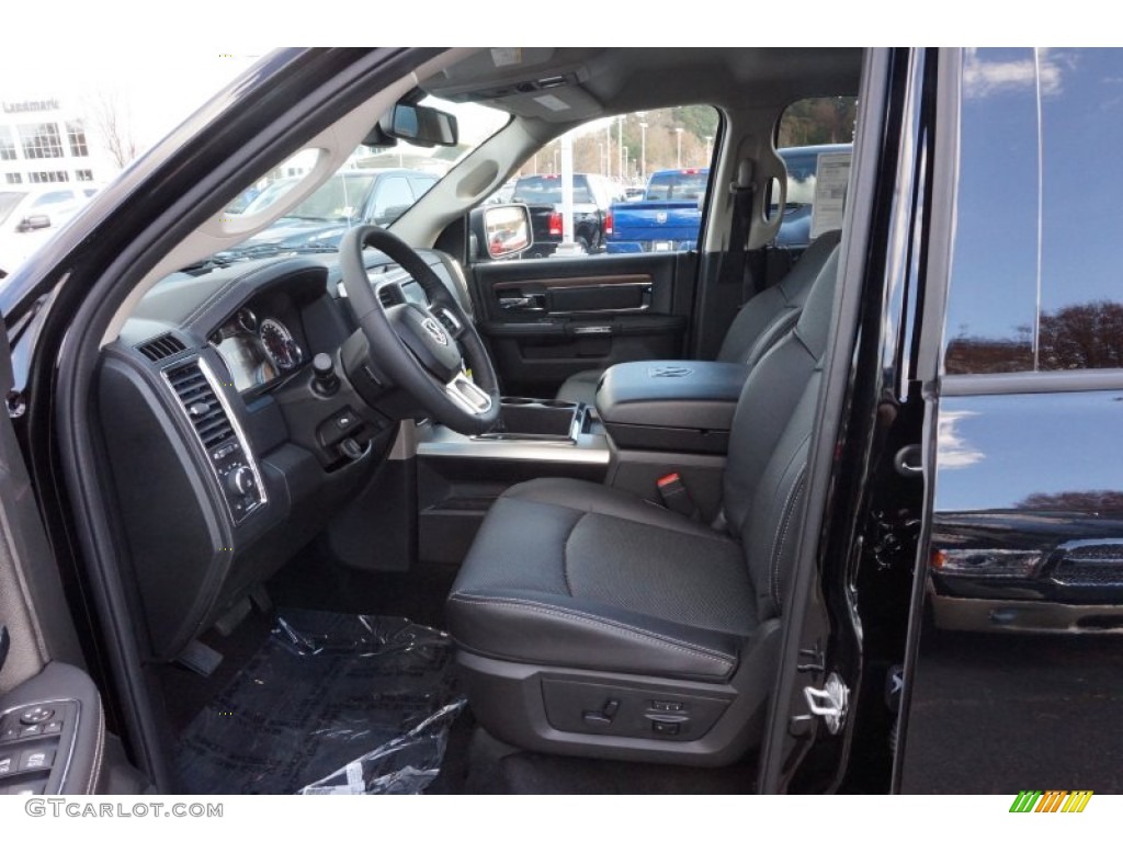 Black Interior 2015 Ram 1500 Laramie Crew Cab Photo #99541347
