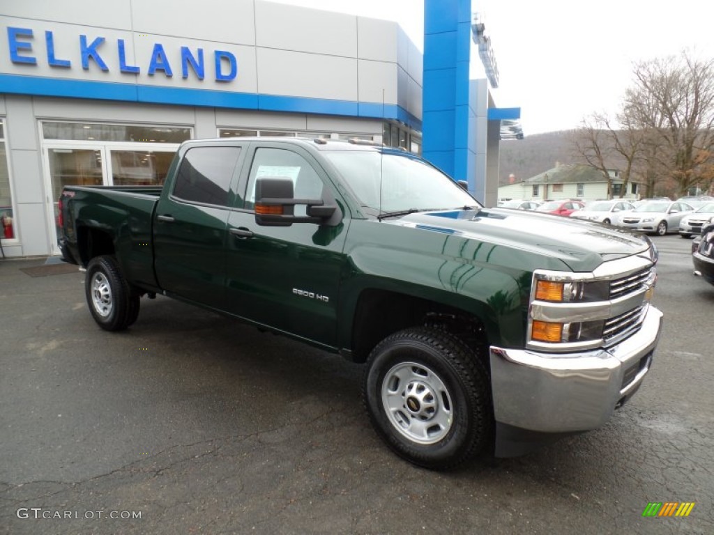 2015 Silverado 2500HD WT Crew Cab 4x4 - Rainforest Green Metallic / Jet Black/Dark Ash photo #1