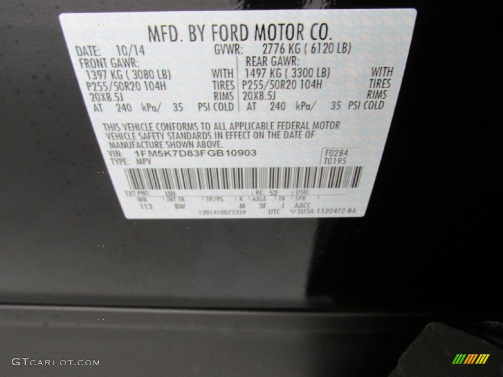 2015 Explorer XLT - Tuxedo Black / Charcoal Black photo #35