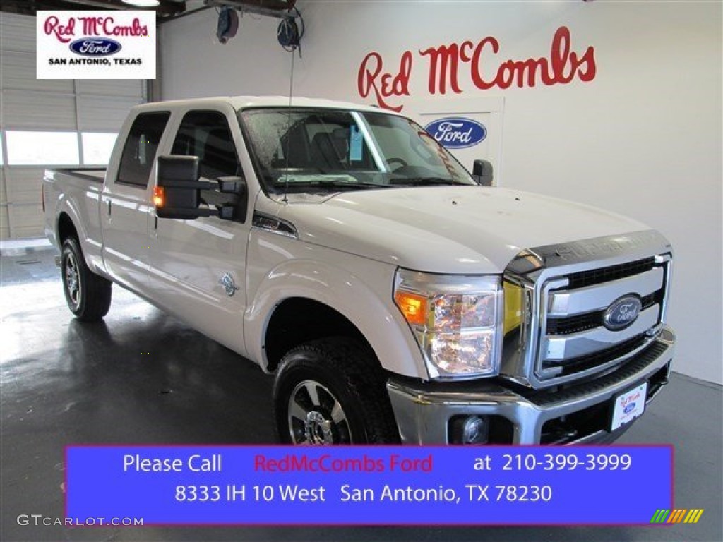 2015 F250 Super Duty Lariat Crew Cab 4x4 - Oxford White / Black photo #1