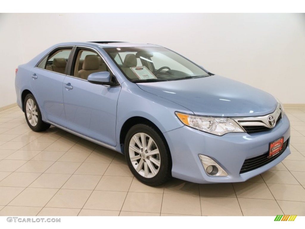 2012 Camry XLE - Clearwater Blue Metallic / Ivory photo #1