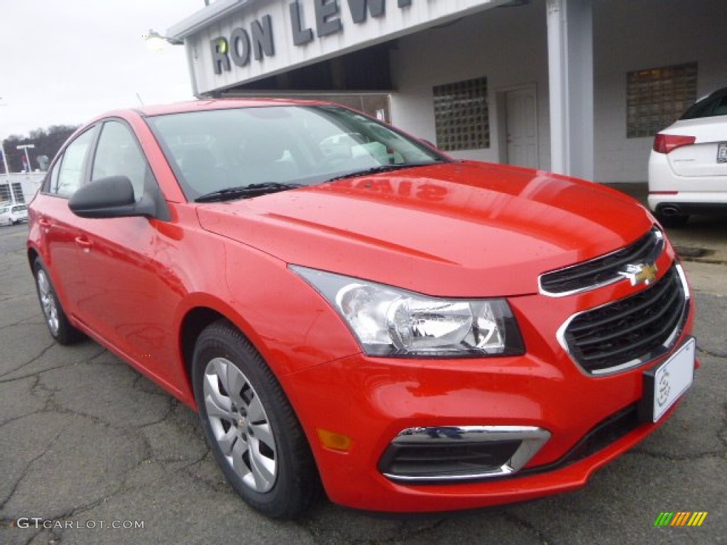 2015 Cruze LS - Red Hot / Jet Black/Medium Titanium photo #2