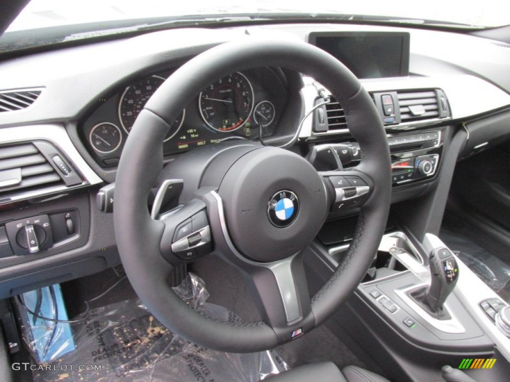 2015 BMW 4 Series 435i xDrive Coupe Black Steering Wheel Photo #99563863