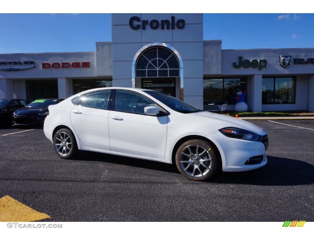 2015 Dart SXT - Bright White / Black/Light Tungsten Accent Stitching photo #1