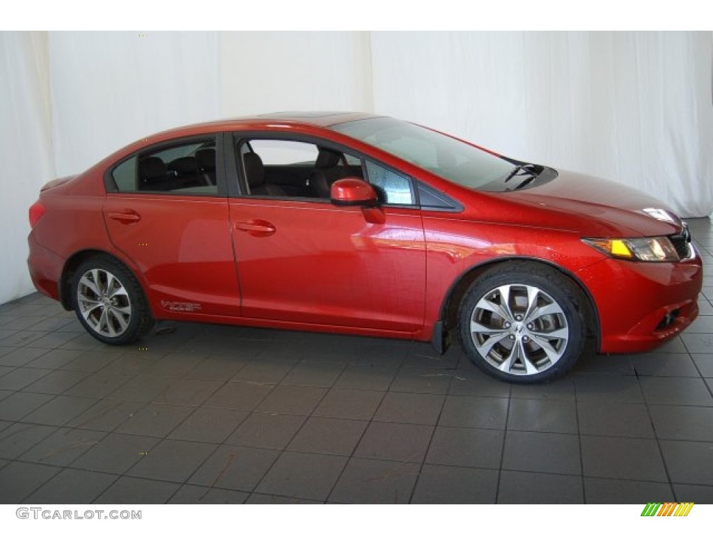 2012 Civic Si Sedan - Sunburst Orange Pearl / Black photo #6