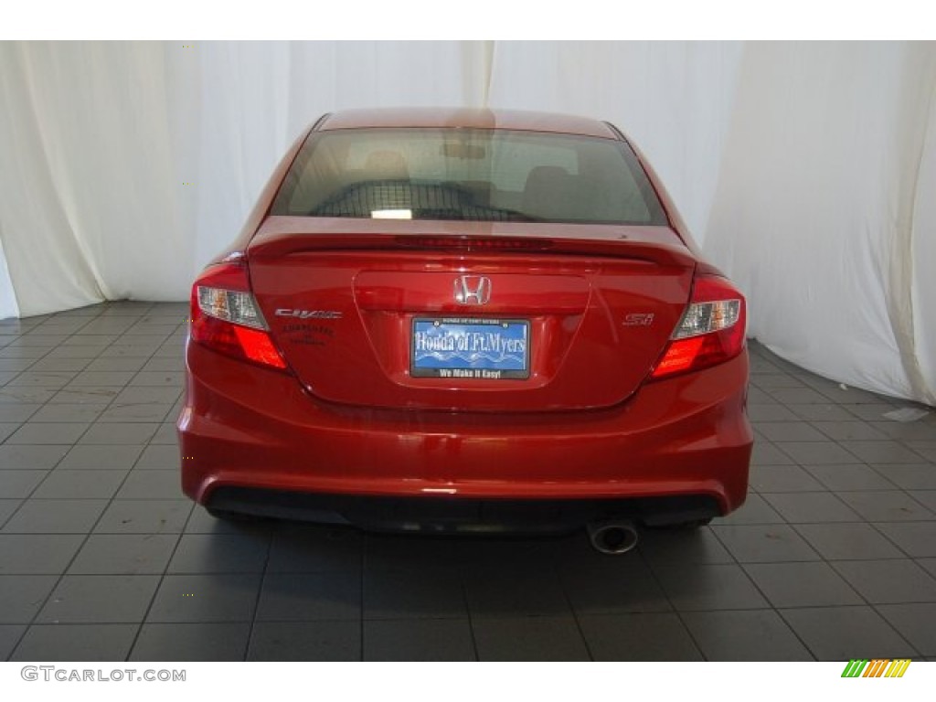 2012 Civic Si Sedan - Sunburst Orange Pearl / Black photo #7