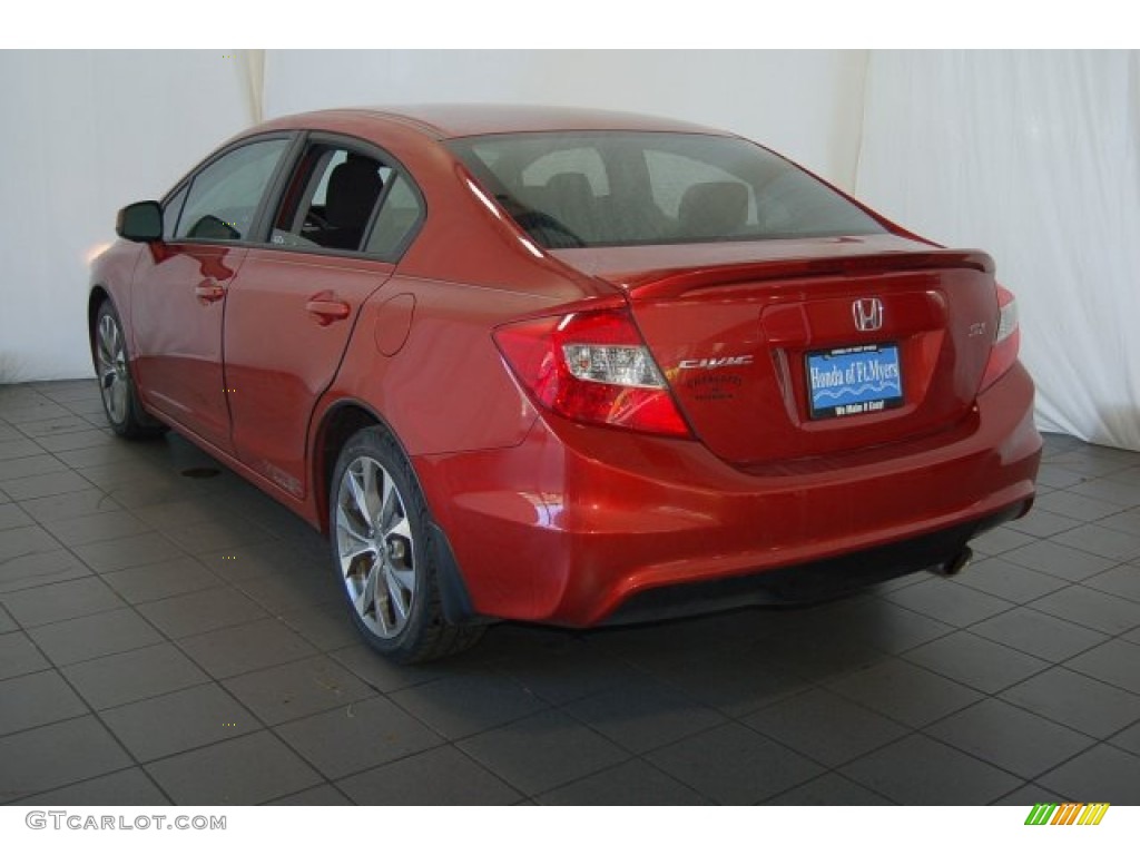 2012 Civic Si Sedan - Sunburst Orange Pearl / Black photo #8