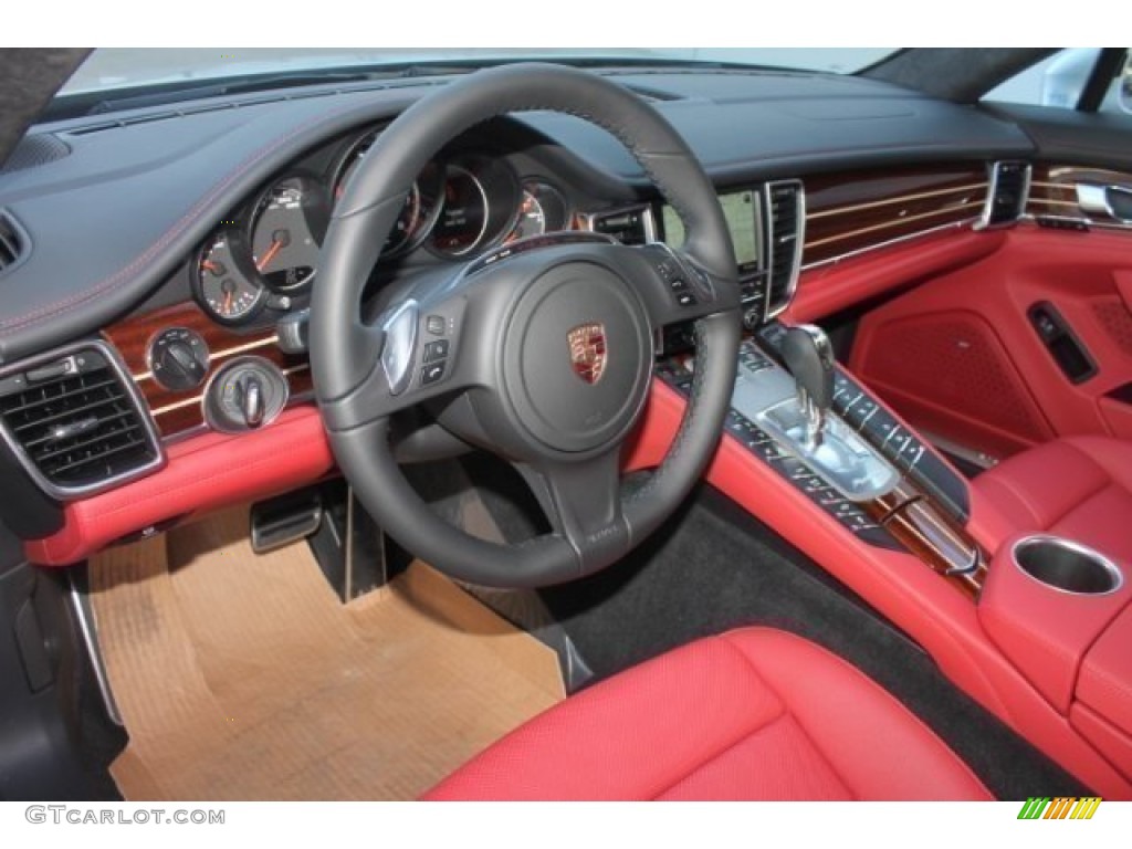 Black/Carrera Red Interior 2014 Porsche Panamera Turbo Executive Photo #99578992