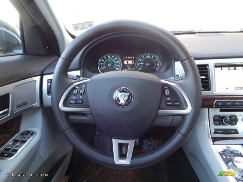 2015 Jaguar XF 2.0T Premium Dove/Warm Charcoal Steering Wheel Photo #99587260