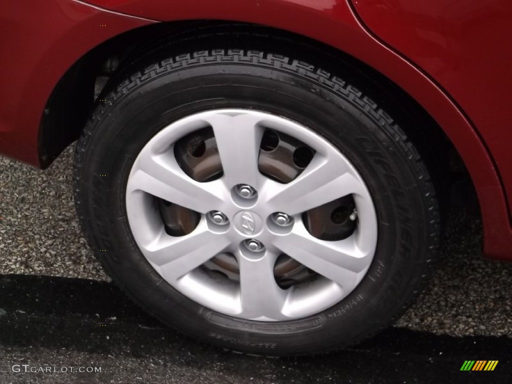 2008 Accent GLS Sedan - Wine Red / Beige photo #3