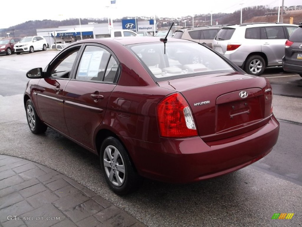 2008 Accent GLS Sedan - Wine Red / Beige photo #7
