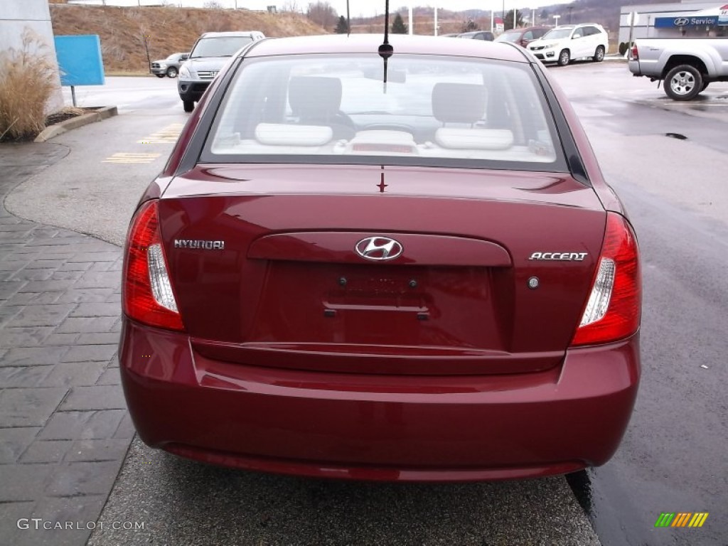 2008 Accent GLS Sedan - Wine Red / Beige photo #8