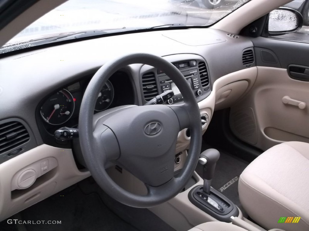 2008 Accent GLS Sedan - Wine Red / Beige photo #10