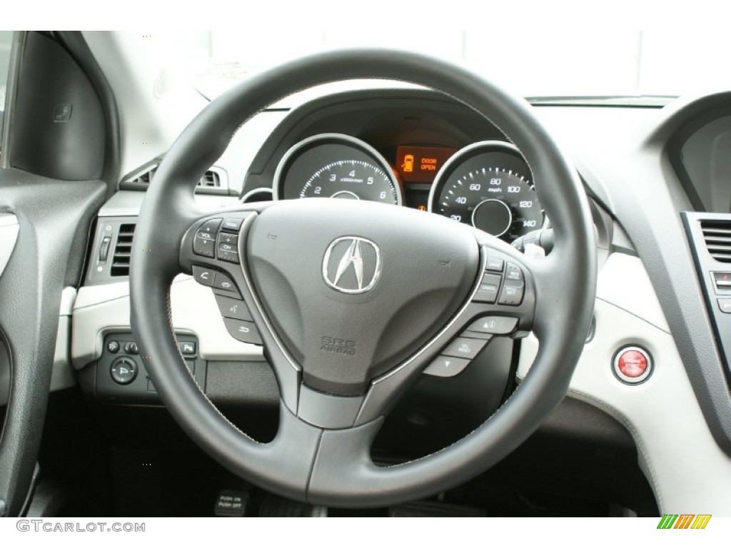 2013 Acura ZDX SH-AWD Ebony Steering Wheel Photo #99591004