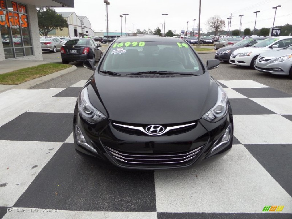 2014 Elantra Limited Sedan - Black / Gray photo #2