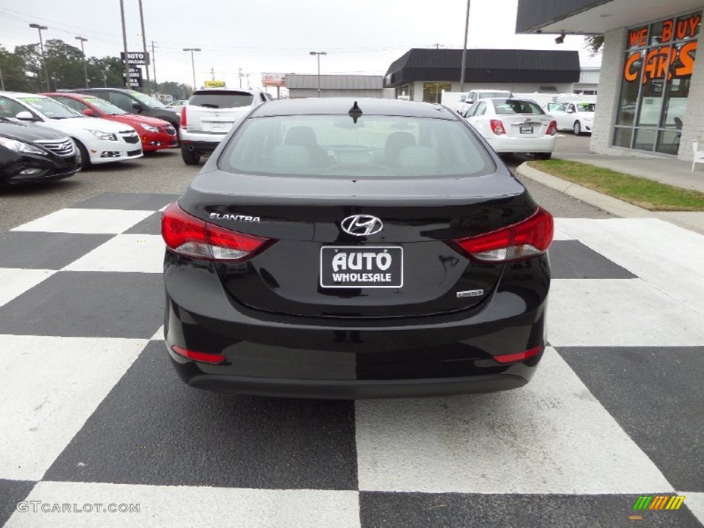 2014 Elantra Limited Sedan - Black / Gray photo #4
