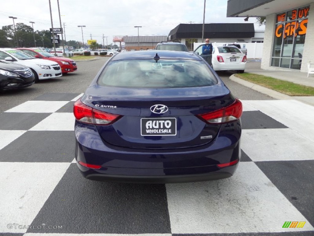 2014 Elantra Limited Sedan - Blue / Gray photo #4