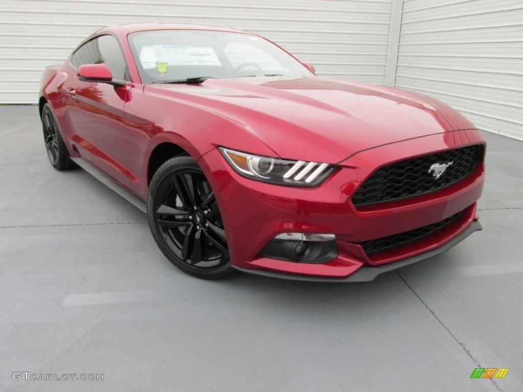 2015 Mustang EcoBoost Premium Coupe - Ruby Red Metallic / Ebony photo #1