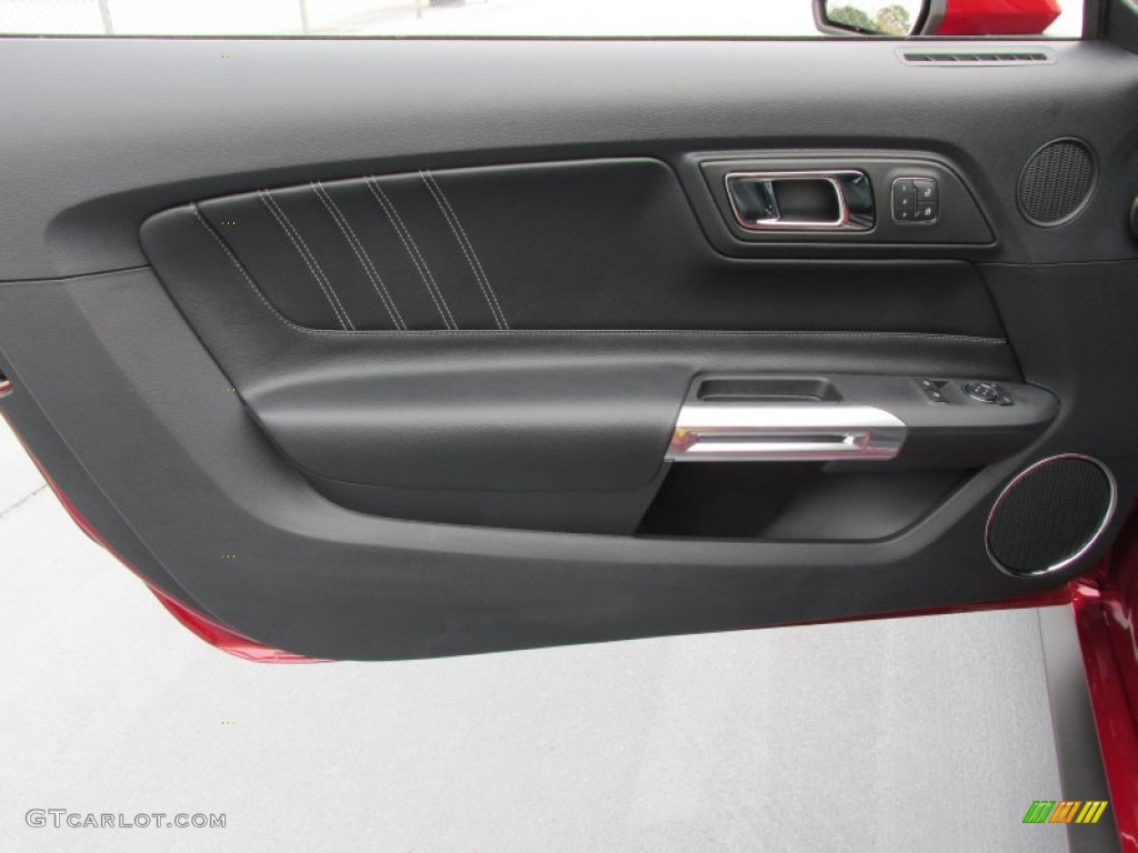2015 Ford Mustang EcoBoost Premium Coupe Ebony Door Panel Photo #99593092
