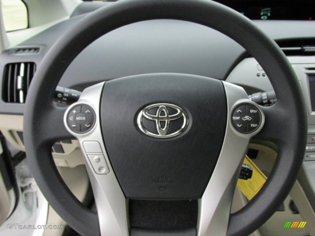 2015 Prius Two Hybrid - Blizzard Pearl / Bisque photo #33