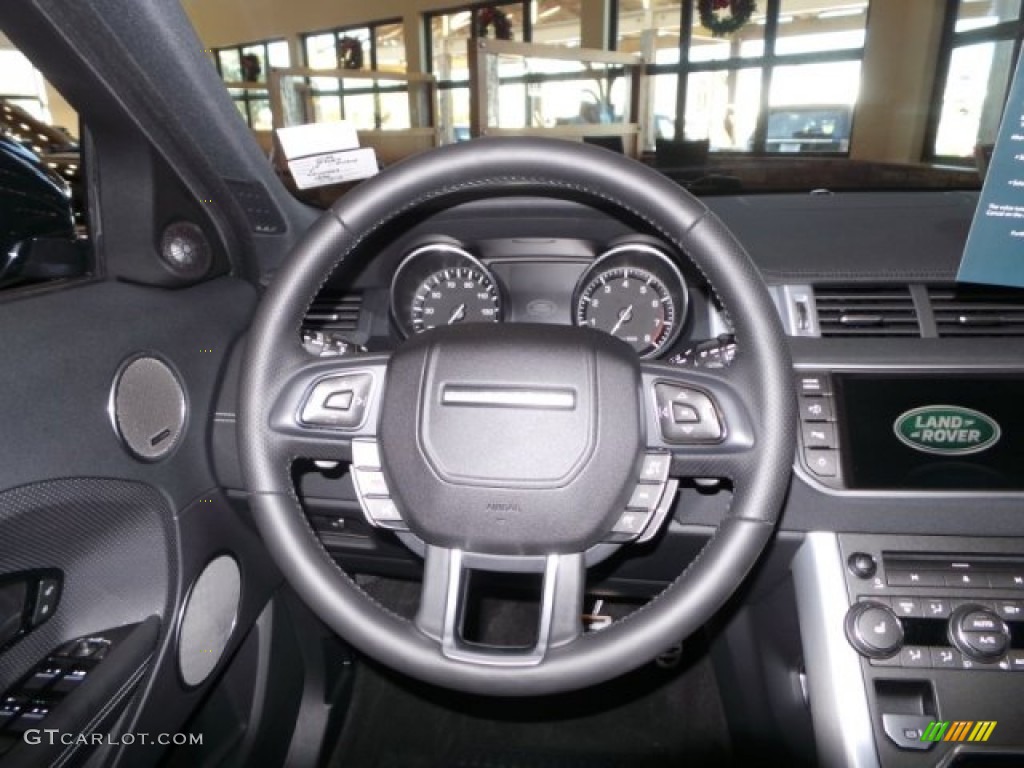 2015 Land Rover Range Rover Evoque Dynamic Dynamic Ebony Steering Wheel Photo #99593704