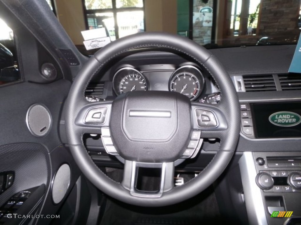 2015 Land Rover Range Rover Evoque Dynamic Dynamic Ebony Steering Wheel Photo #99594001