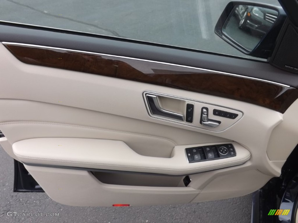 2015 Mercedes-Benz E 350 4Matic Sedan Silk Beige/Espresso Brown Door Panel Photo #99594190