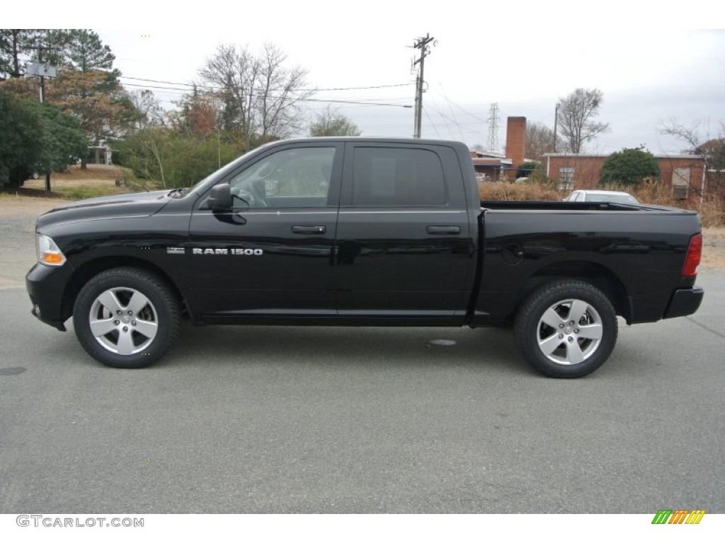 2012 Ram 1500 ST Crew Cab 4x4 - Black / Dark Slate Gray/Medium Graystone photo #3