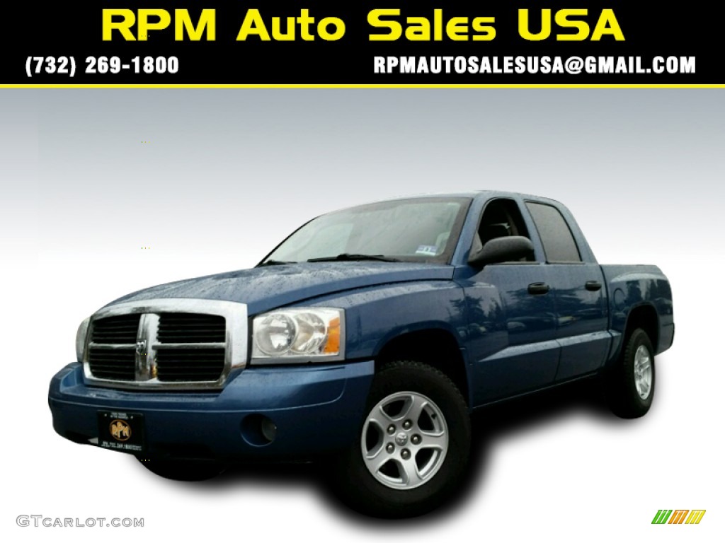 2006 Dakota SLT Quad Cab - Atlantic Blue Pearl / Medium Slate Gray photo #1