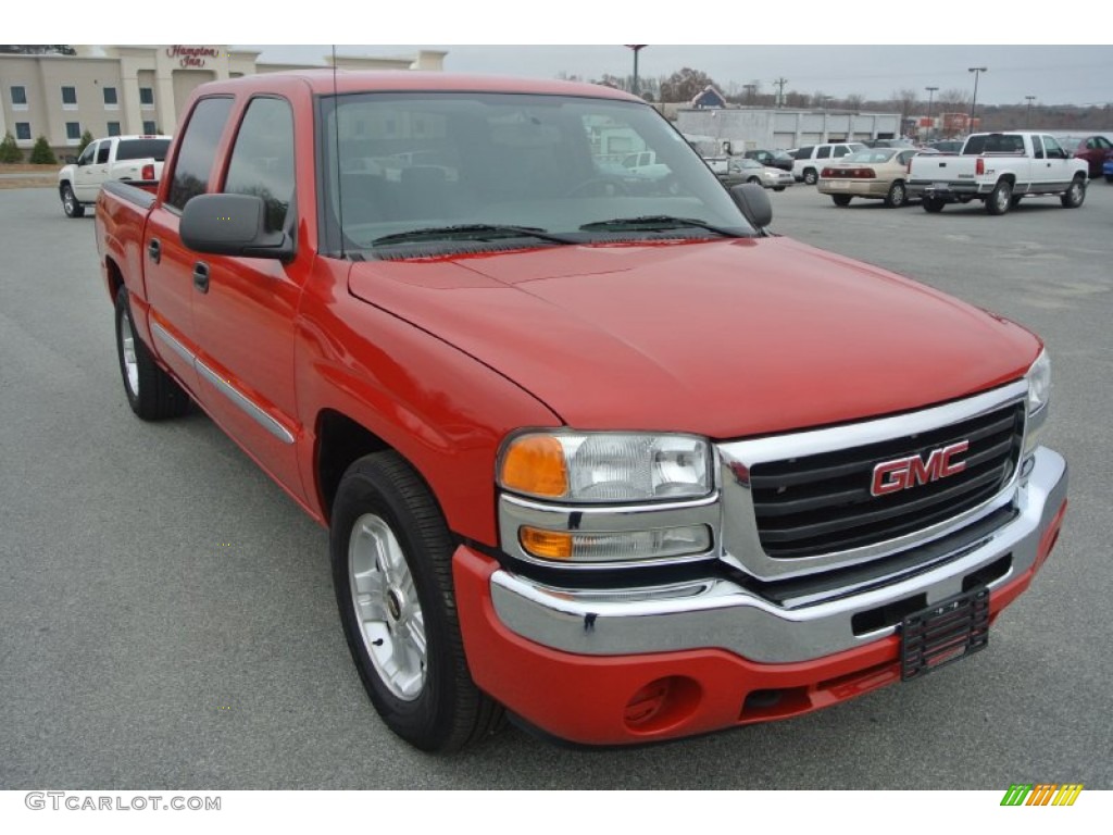2006 Sierra 1500 SL Crew Cab - Fire Red / Dark Pewter photo #1