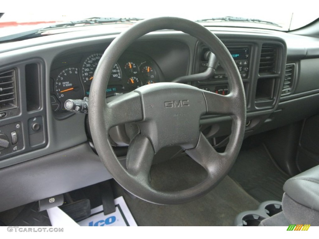 2006 GMC Sierra 1500 SL Crew Cab Dark Pewter Steering Wheel Photo #99613422