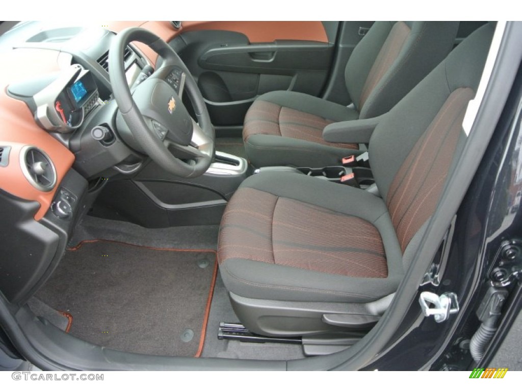 Jet Black/Brick Interior 2015 Chevrolet Sonic LT Sedan Photo #99615360