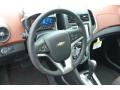 2015 Chevrolet Sonic Jet Black/Brick Interior Steering Wheel Photo