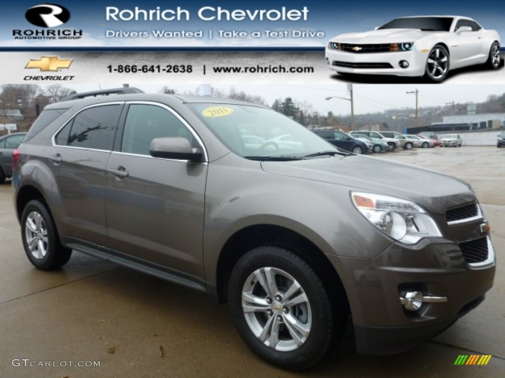 2011 Equinox LT AWD - Espresso Brown Metallic / Brownstone/Jet Black photo #1
