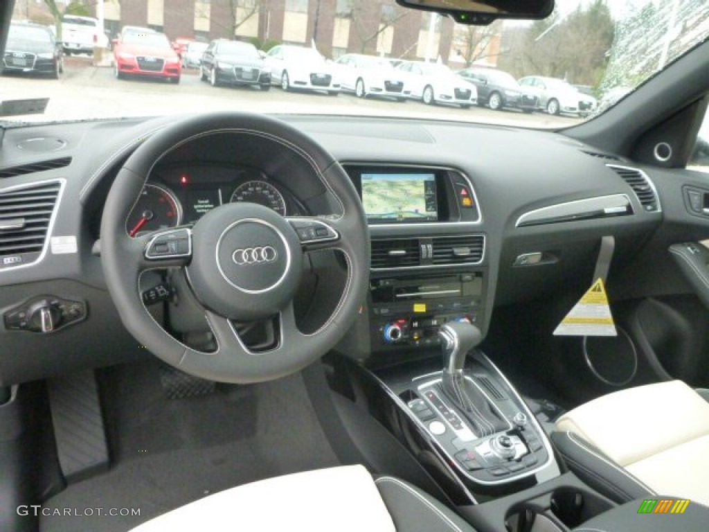 2015 Audi Q5 3.0 TDI Premium Plus quattro Black/Alabaster White Dashboard Photo #99617151