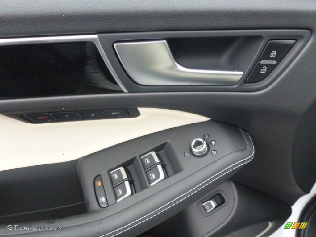 2015 Audi Q5 3.0 TDI Premium Plus quattro Black/Alabaster White Door Panel Photo #99617166