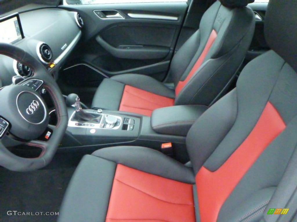 Magma Red/Black Interior 2015 Audi S3 2.0T Premium Plus quattro Photo #99617724