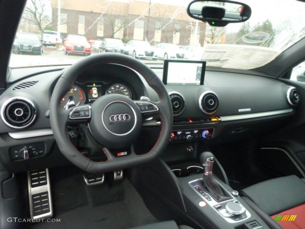 2015 Audi S3 2.0T Premium Plus quattro Magma Red/Black Dashboard Photo #99617763