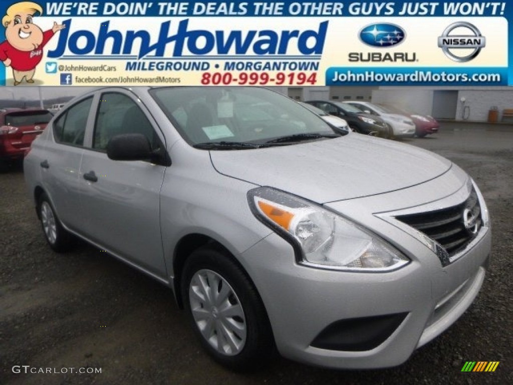 2015 Versa 1.6 S Plus Sedan - Brilliant Silver / Charcoal photo #1
