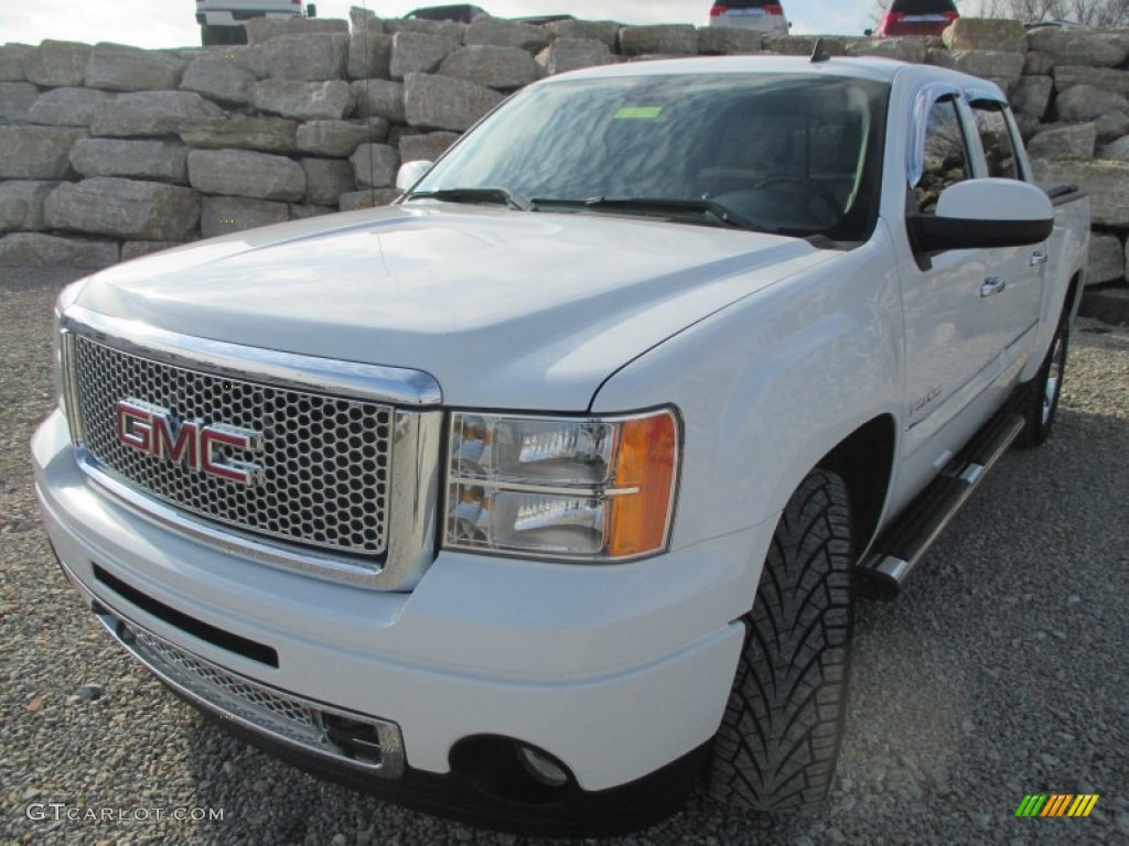 2008 Sierra 1500 Denali Crew Cab AWD - Polar White / Cocoa/Light Cashmere photo #2