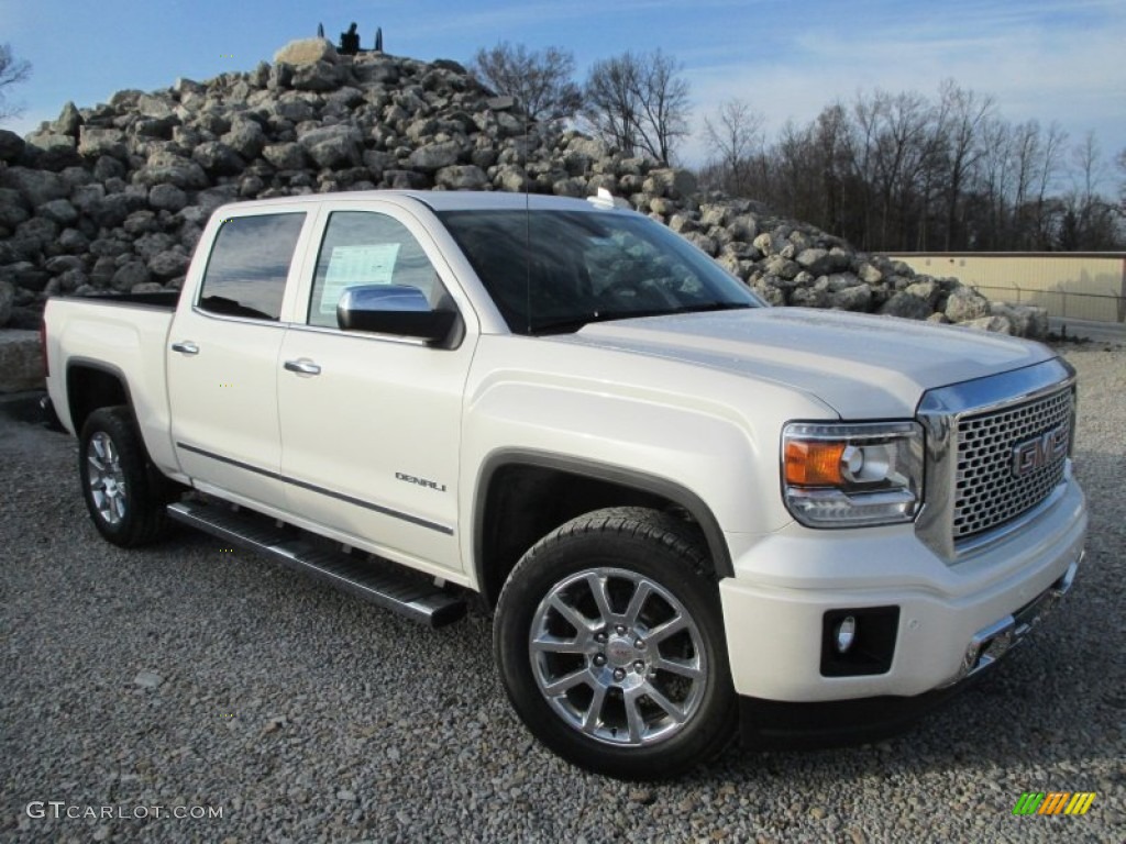 White Diamond Tricoat 2015 GMC Sierra 1500 Denali Crew Cab 4x4 Exterior Photo #99626169