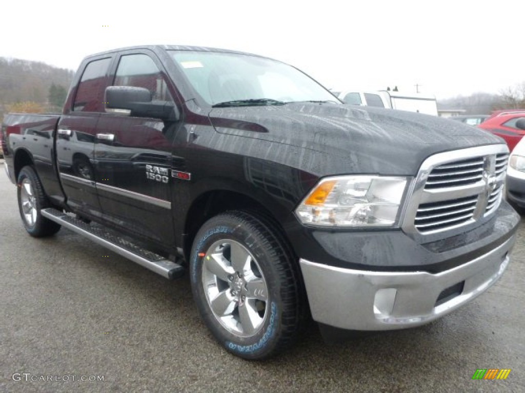 2015 1500 Big Horn Quad Cab 4x4 - Black / Black/Diesel Gray photo #9