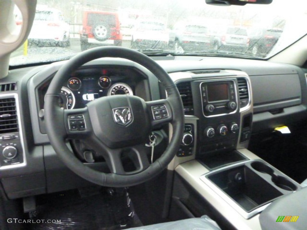 2015 1500 Big Horn Quad Cab 4x4 - Black / Black/Diesel Gray photo #14