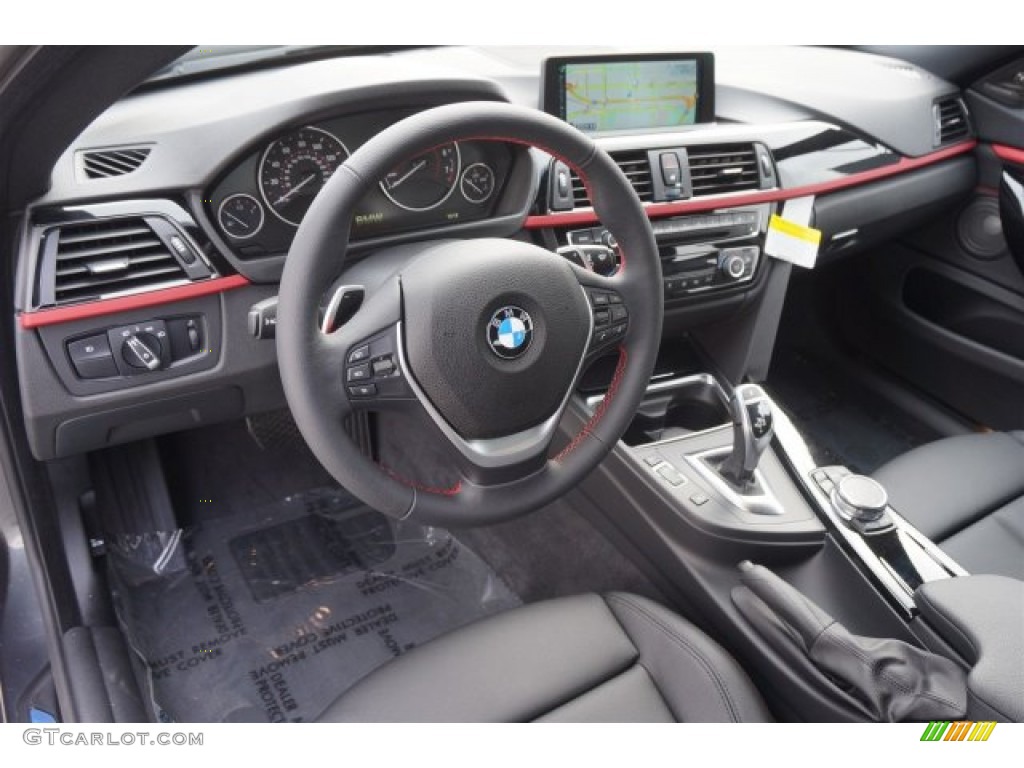 Black Interior 2015 BMW 4 Series 428i Gran Coupe Photo #99632764