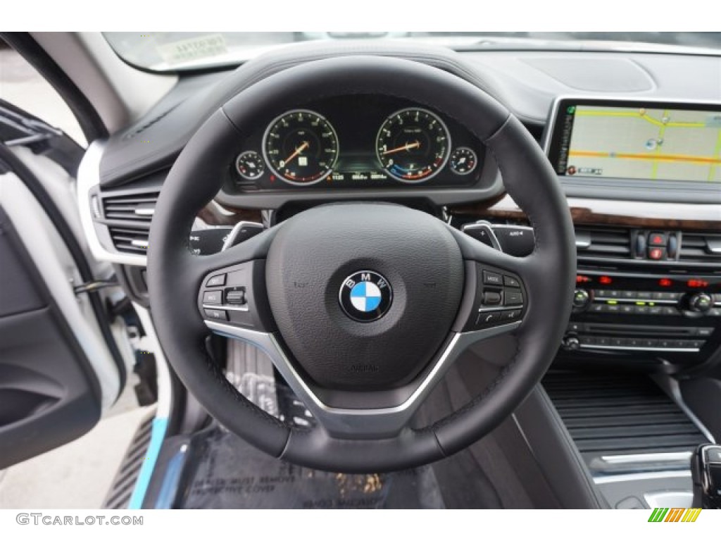 2015 BMW X6 xDrive50i Black Steering Wheel Photo #99634240