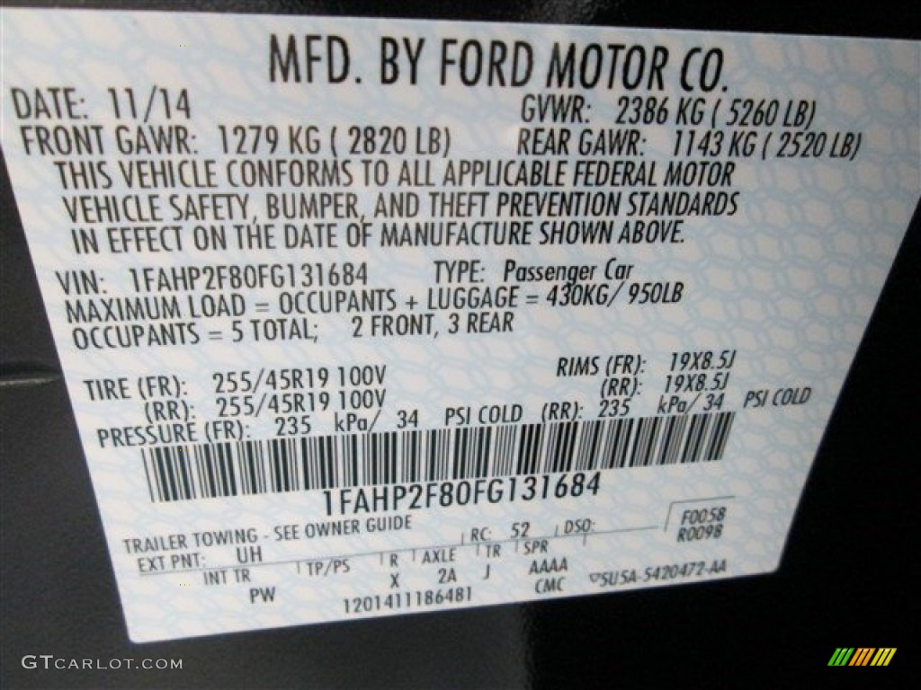 2015 Taurus Limited - Tuxedo Black Metallic / Charcoal Black photo #14