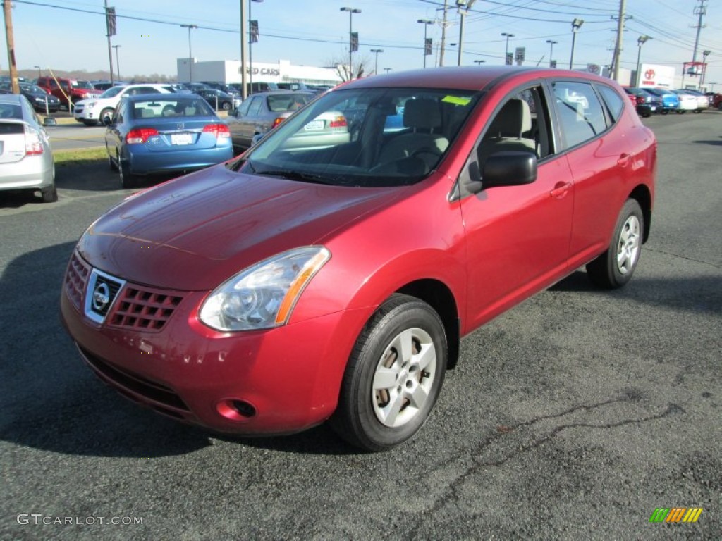 2008 Rogue S AWD - Venom Red Pearl / Gray photo #2