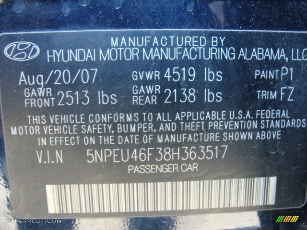 2008 Sonata Limited V6 - Deepwater Blue / Gray photo #30